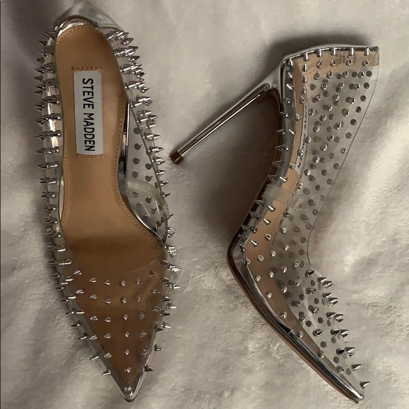 Steve Madden Shoes - Clear Spiked Pointy Heels